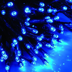Solar 200 LED Blue String Lights