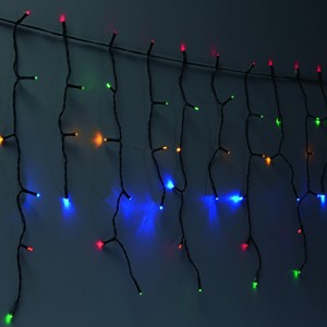 Solar 200 LED Multi-Coloured Icicle Lights