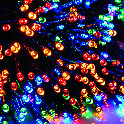 Solar 500 LED Multi-Coloured String Lights