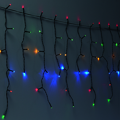 Solar 500 LED Multi-Coloured Icicle Lights
